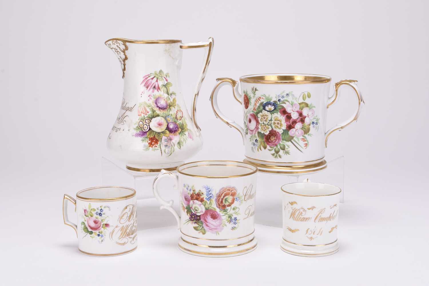 Lot 114 - A group of presentation mugs, 19th centry