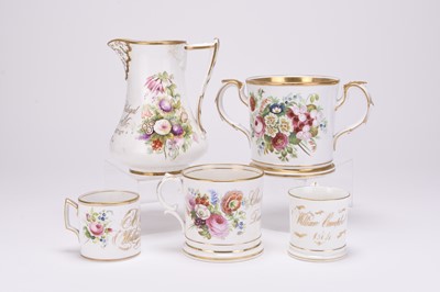 Lot 114 - A group of presentation mugs, 19th centry