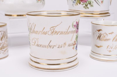 Lot 114 - A group of presentation mugs, 19th centry
