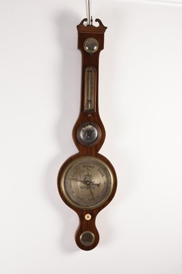 Lot 30 - A George III mahogany banjo barometer