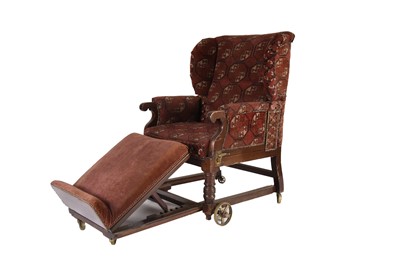 Lot 93 - A Victorian Foot's patent upholstered mahogany reading chair