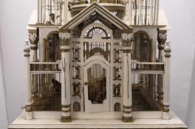 Lot 56 - A Sacre Coeur birdcage with taxidermy bird specimens