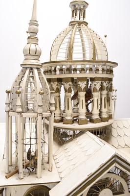 Lot 56 - A Sacre Coeur birdcage with taxidermy bird specimens