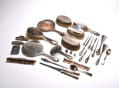 Lot 86 - A large collection of silver mounted dressing table wares