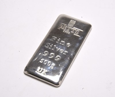 Lot 90 - A silver ingot
