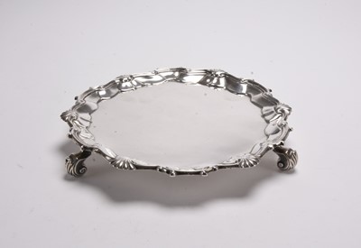 Lot 131 - A George II silver card waiter