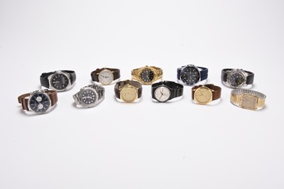 Lot 454 - A collection of eleven gentleman's wristwatches