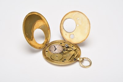 Lot 381 - Moricand & Degrange: An 18ct gold cylinder pocket watch, circa 1835
