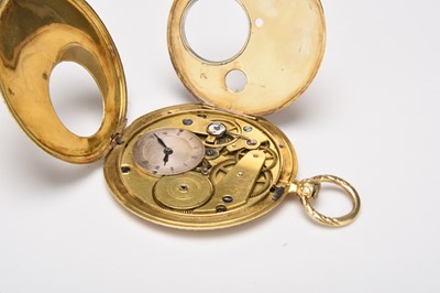 Lot 381 - Moricand & Degrange: An 18ct gold cylinder pocket watch, circa 1835