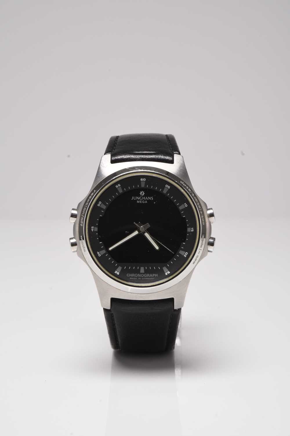 Lot 448 - Junghans: A gentleman's stainless steel Apollo Mega chronograph wristwatch