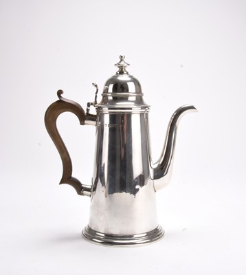 Lot 14 - A Queen Ann style silver coffee pot