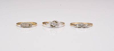 Lot 239 - Three early 20th century diamond set rings