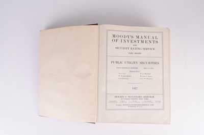 Lot 134 - MOODY, John, Moody's Manual of Investments and Security Rating Service