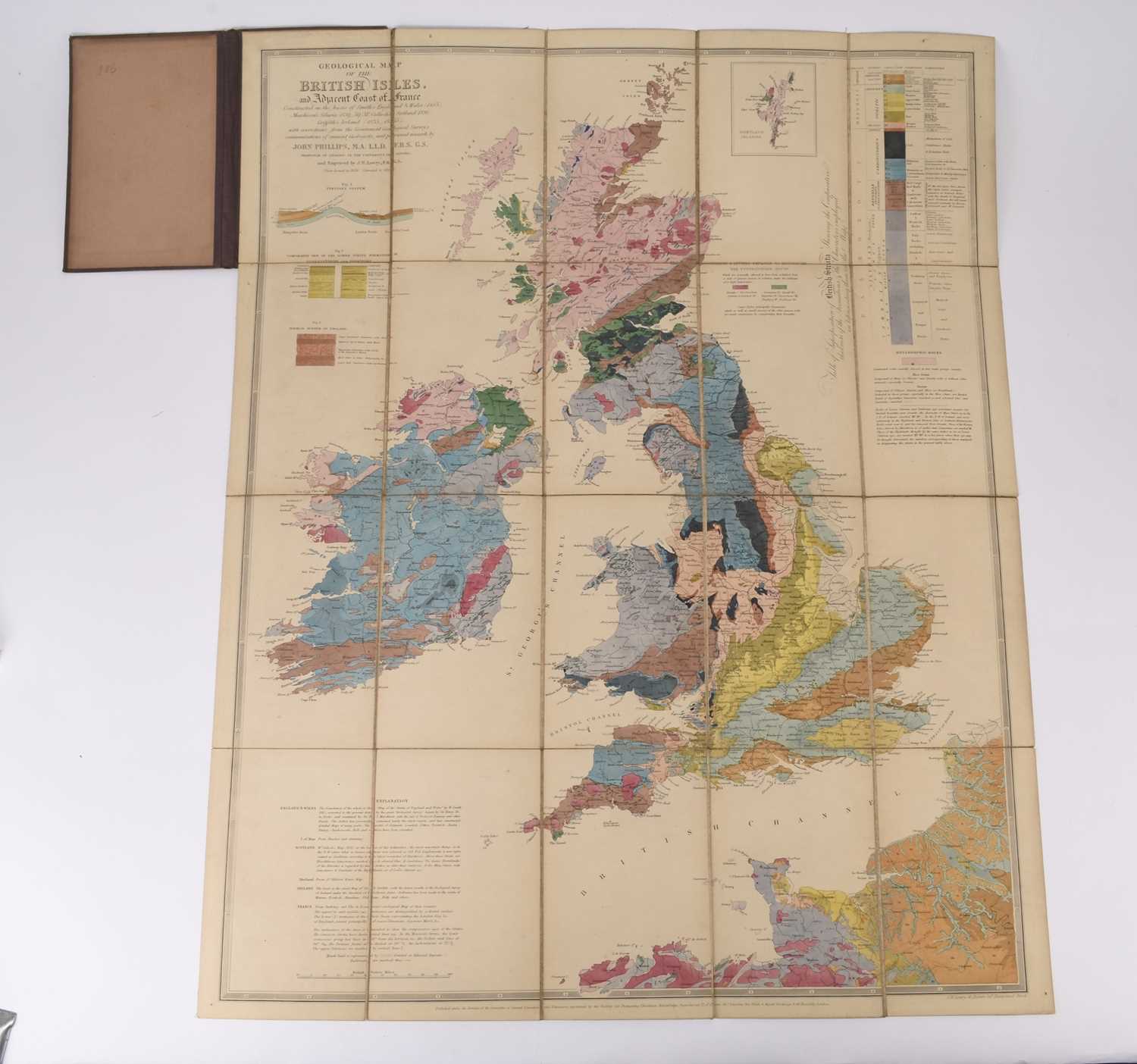 Lot 147 - GEOLOGICAL MAP OF THE BRITISH ISLES by John Phillips with others (15)