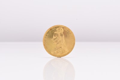 Lot 297 - Victoria Jubilee Head five pounds dated 1887, St. George and Dragon reverse