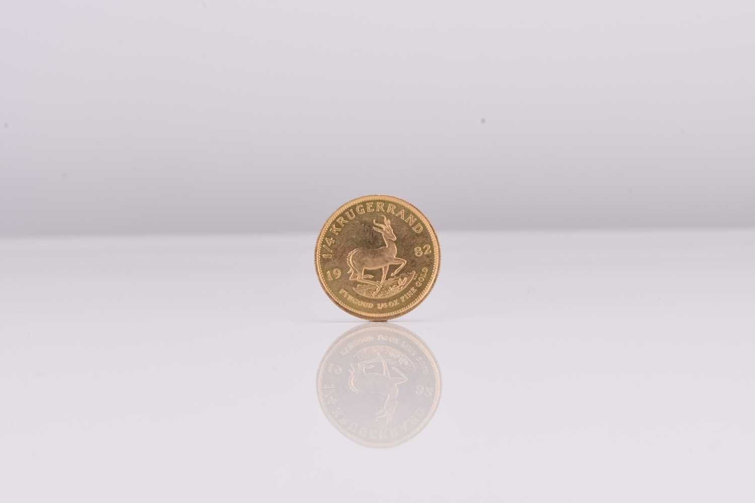 Lot 310 - South Africa 1/4 oz fine gold krugerrand dated 1982