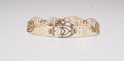Lot 149 - A 9ct gold openwork panel bracelet