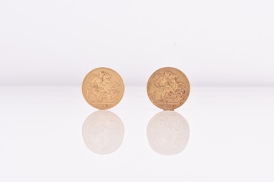 Lot 319 - Two Victoria old head gold sovereigns, dated 1896 and 1899 (M)