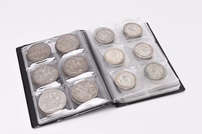 Lot 324 - Eleven crowns, one double florin and thirty-nine half crowns