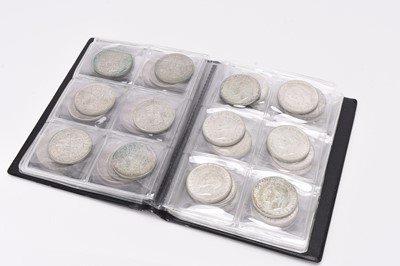 Lot 324 - Eleven crowns, one double florin and thirty-nine half crowns