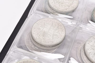 Lot 324 - Eleven crowns, one double florin and thirty-nine half crowns