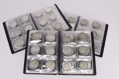 Lot 326 - 171 silver florins in 3 coin collection albums