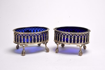 Lot 106 - A pair of George III silver salts