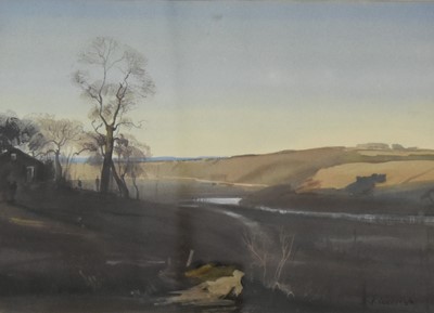 Lot 353 - Niccolo d'Ardia Caracciolo (Irish 1941-1989) Evening over the Boyne
