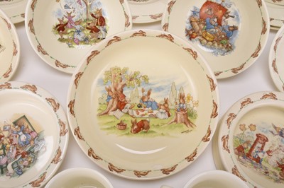 Lot 10 - A large collection of Peter Rabbit and Bunnykins ceramics, with related poster and toy
