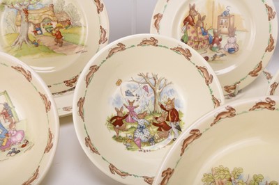 Lot 10 - A large collection of Peter Rabbit and Bunnykins ceramics, with related poster and toy