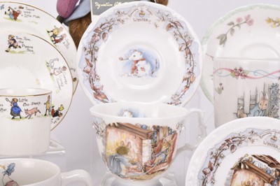 Lot 10 - A large collection of Peter Rabbit and Bunnykins ceramics, with related poster and toy