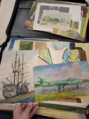 Lot 106 - Islwyn Watkins (1938-2019) Portfolio of Watercolours, Drawings and Prints