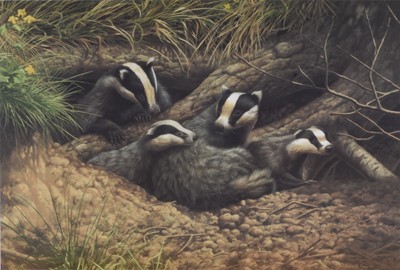 Lot 38 - Adrian Rigby (b.1962) Large Quantity of Signed Limited Edition Prints, Badger Family