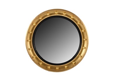 Lot A 19th century giltwood convex wall mirror