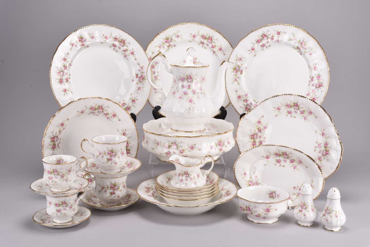 Lot 27 - A collection of Paragon Victoriana Rose pattern dinner and tea/coffee wares