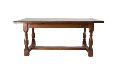 Lot 198 - An oak refectory type dining table, 20th century