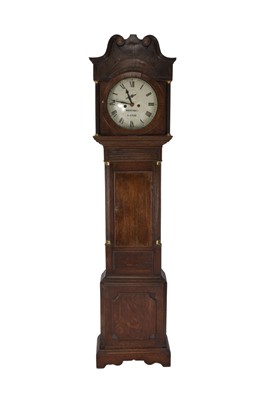 Lot 116 - A George III oak painted dial longcase clock