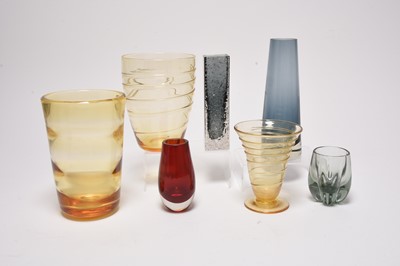 Lot 251 - A group of Geoffrey Baxter and Barnaby Powell Whitefriars vases
