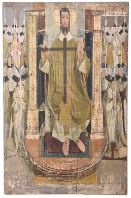 Lot 57 - Norman Blamey RA (1914-2000) Double-Sided Preparatory Work for the Mural at St. Luke's Church, Luton