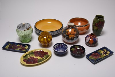 Lot 202 - A collection of Moorcroft with other pottery and glass