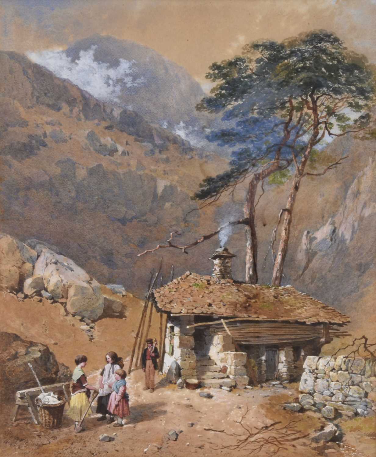Lot 11 - Aaron Edwin Penley (1807-1870) Large mountainous landscape