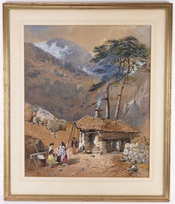 Lot 11 - Aaron Edwin Penley (1807-1870) Large mountainous landscape