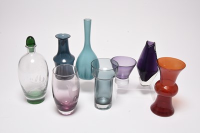 Lot 252 - A collection of Scandinavian studio glass, plus other glass