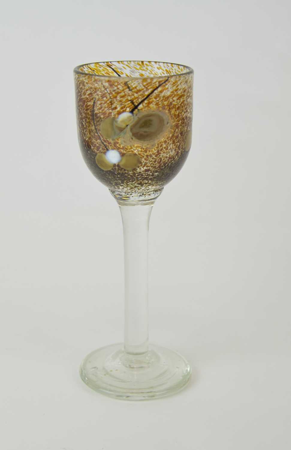 Lot 255 - A studio wine glass by George Elliot (Bewdley), late 20th century