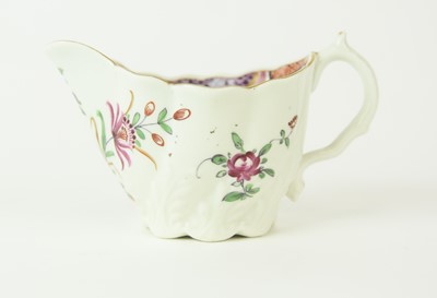 Lot 1 - A Worcester low Chelsea ewer cream jug, circa 1775-85