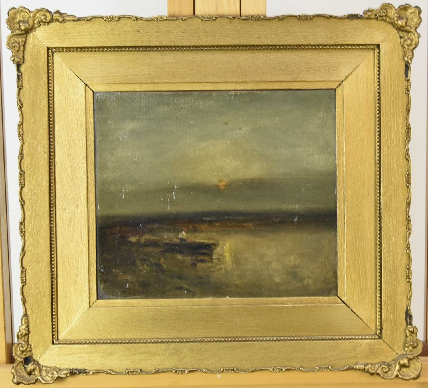 Lot 393 - William James Dukes (1877-c.1936) Sunset Scene with Figure in a Rowing Boat