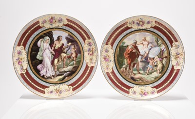 Lot 213 - A pair of Eichwald plates in the manner of Royal Vienna, late 19th century