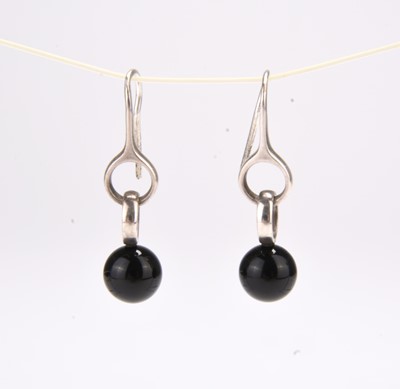 Lot A pair of Georg Jensen silver sphere earrings