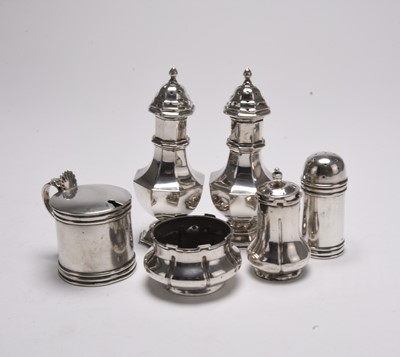 Lot 8 - A collection of silver cruets