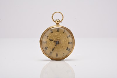 Lot 383 - A lady's 18ct gold open face pocket watch
